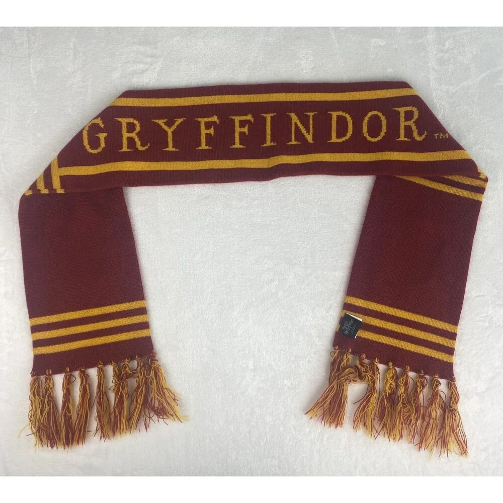 Harry Potter Gryffindor Scarf Red Yellow Logo Striped - Picture 2 of 7